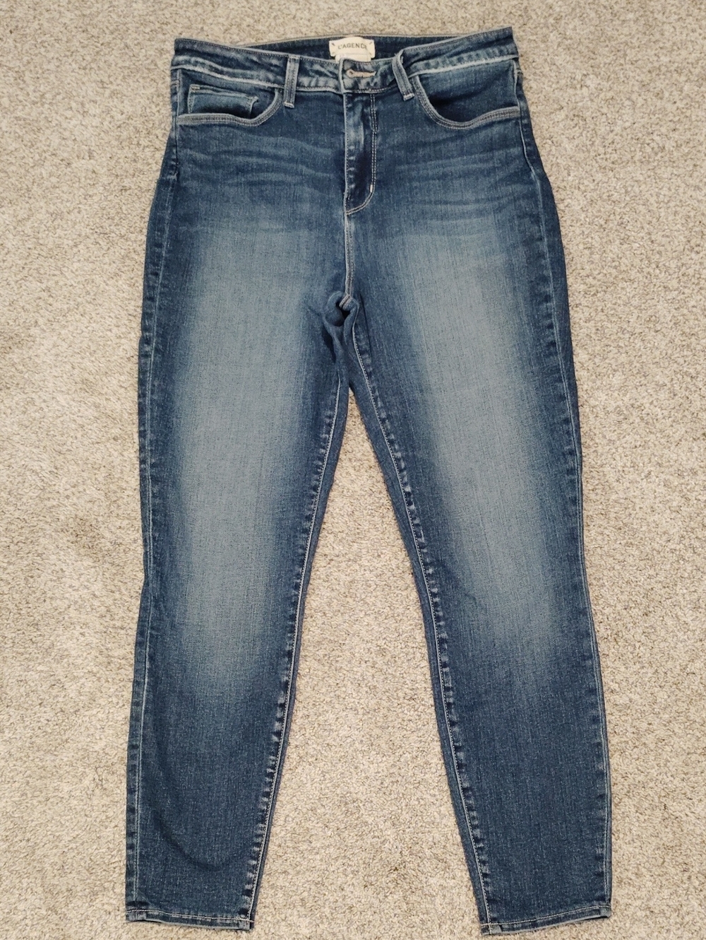 L'AGENCE Women's Skinny Jeans in Medium Blue Wash